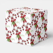 Streep Candy Canes met Holly en Bow Bedankdoosjes (Achterkant)