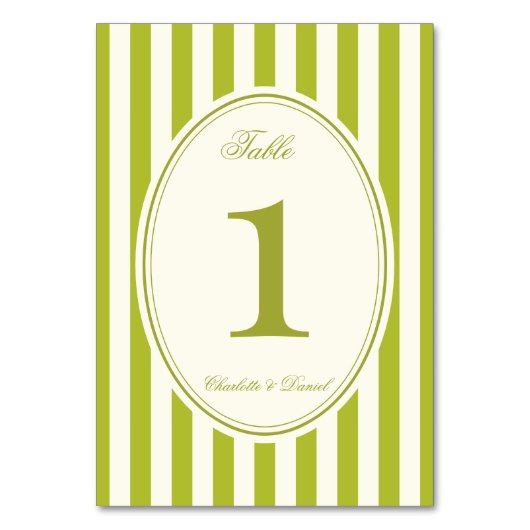 Streep Custom Chartreuse Bruiloft Kaart (Voorkant)