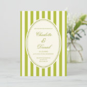 Streep Custom Chartreuse Bruiloft Kaart (Staand voorkant)