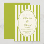 Streep Custom Chartreuse Bruiloft Kaart (Voorkant / Achterkant)