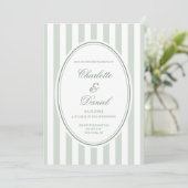 Streep Custom Mint Trouwen Kaart (Staand voorkant)