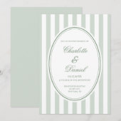 Streep Custom Mint Trouwen Kaart (Voorkant / Achterkant)