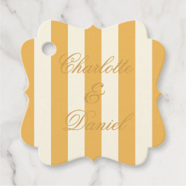 Streep Custom Mosterd Gele Trouw Bedankjes Labels