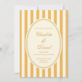 Streep Custom Mosterd Gele Trouwdag Kaart