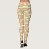 Streep en bloemenmix leggings (Achterkant)