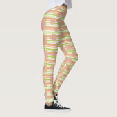 Streep en bloemenmix leggings (Rechts)