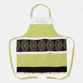 Streep en bloemmotief schort (Voorkant)