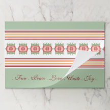 Streep en bloempapier placemats