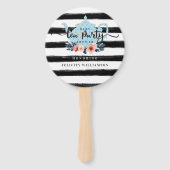Streep  Floral Tea Party Boy Baby shower Handwaaier (Voorkant)