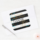 Streep Gouden Glitter Turquoise Sprinkles Dank u Vierkante Sticker (Envelop)