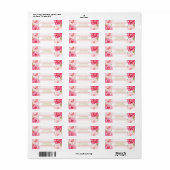Streep Gouden Roze Blush Bloemen Retouradres Label (Full Sheet)