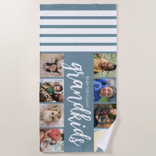 Streep grootouders dag strandlaken (Voorkant)