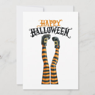 Streep Heks Been Kousen Sok Happy Halloween Feestdagenkaart