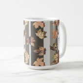 Streep Herfst Kleur Bladeren Koffiemok (Voorkant rechts)