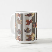 Streep Herfst Kleur Bladeren Koffiemok (Voorkant links)