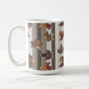 Streep Herfst Kleur Bladeren Koffiemok