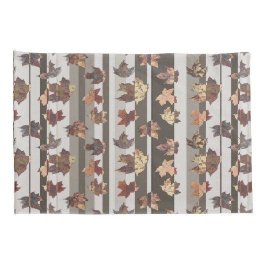 Streep Herfst Kleur Bladeren Kussensloop (Achterkant-Rechts)