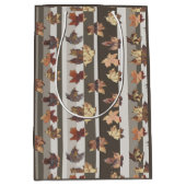 Streep Herfst Kleur Bladeren Medium Cadeauzakje (Voorkant)