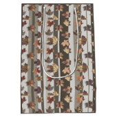 Streep Herfst Kleur Bladeren Medium Cadeauzakje (Achterkant)