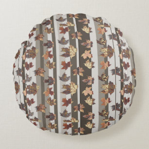 Streep Herfst Kleur Bladeren Rond Kussen