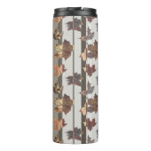Streep Herfst Kleur Bladeren Thermosbeker (Achterkant)