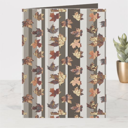 Streep herfstkleur bladeren kaart (Kleine Plant)