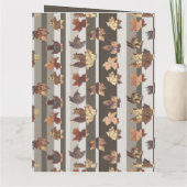 Streep herfstkleuren bladeren kaart (Achterkant)