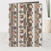 Streep herfstkleuren bladeren kaart (Voorkant)
