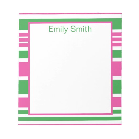 Streep Kelly Groen en Roze Notitieblok (Voorkant)