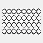 Streep Marokkaanse Chevron DIY Kleuren Wit Zwart Inpakpapier Vel (Voorkant 2)