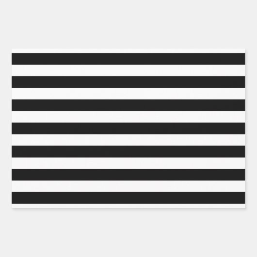 Streep Marokkaanse Chevron DIY Kleuren Wit Zwart Inpakpapier Vel (Voorkant)