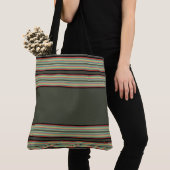 Streep met olijfgroen tote bag (Dichtbij)