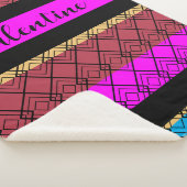 Streep Patterned Cosy Romantische Boho Valentijn Sherpa Deken (3/4)