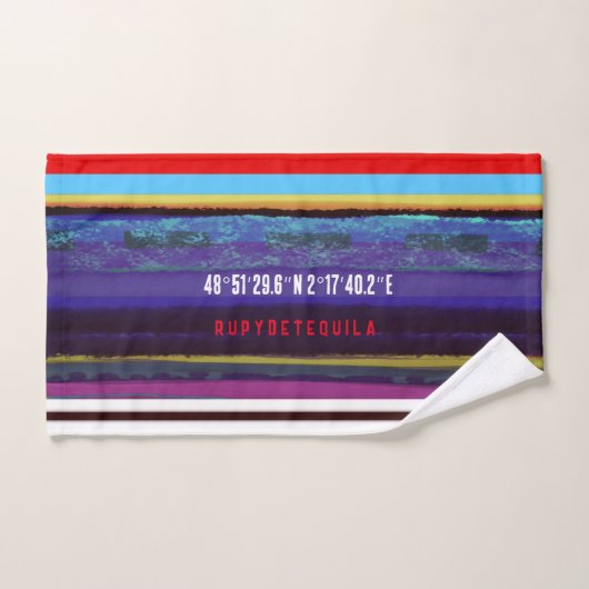 Streep retro lijnen horizontaal handgeschilderd DI Bad Handdoek (Handdoek)