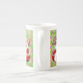 Streep Rood Groen Vrolijk Kerstfeest Teddybeer Porselein Kop (Achterkant)