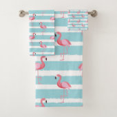 Streep Roze Flamingo patroon Bad Handdoek (Insitu)