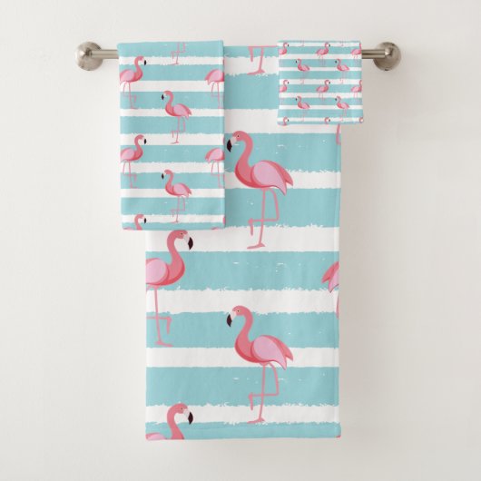 Streep Roze Flamingo patroon Bad Handdoek (Insitu)