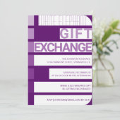 Streep Witte Olifant Gift Exchange Vakantie Party Kaart (Staand voorkant)