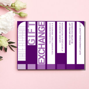 Streep Witte Olifant Gift Exchange Vakantie Party Kaart