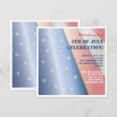 Streepje en sterren Vlag op 4e juli Kaart (Voorkant / Achterkant)