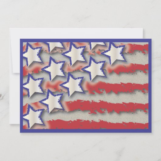 Streepje en sterren Vlag op 4e juli Kaart (Voorkant)