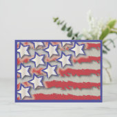 Streepje en sterren Vlag op 4e juli Kaart (Staand voorkant)