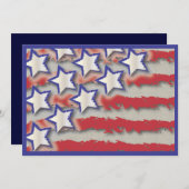 Streepje en sterren Vlag op 4e juli Kaart (Voorkant / Achterkant)