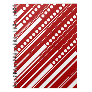 Streepjes en Stippen in Rood en Wit Notitieboek