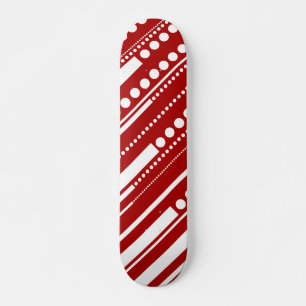 Streepjes en Stippen in Rood en Wit Persoonlijk Skateboard