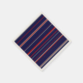 Streepjes, kleuren rood, marine, grijs servet (Hoek)