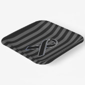 Streepjes naar zwarte lintgevoeligheid papieren bordje (Gebogen)