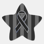 Streepjes naar zwarte lintgevoeligheid ster sticker (Voorkant)