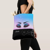  streepjes - Roze en Blauwe glitter Tote Bag (Dichtbij)