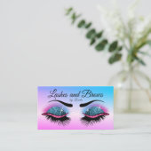  streepjes - Roze en Blauwe glitter Visitekaartje (Staand voorkant)